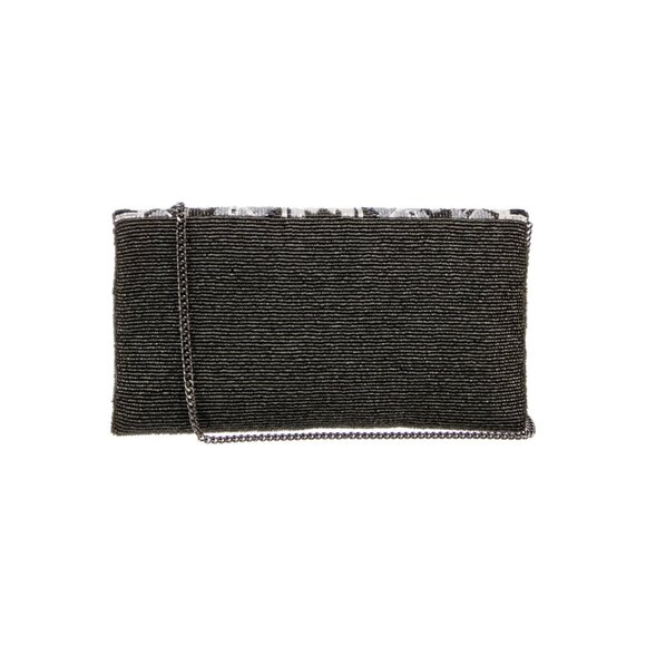 Mary Frances Magic Carpet Beaded Silver Grey Crossbody Clutch Handbag Purse New - Picture 2 of 9